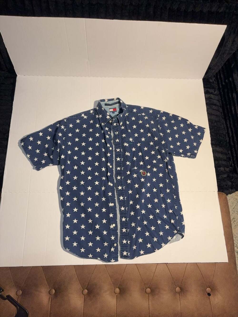 Vintage Tommy Hilfiger Star Print Button Down Shirt Size Large